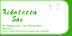 nikoletta sas business card